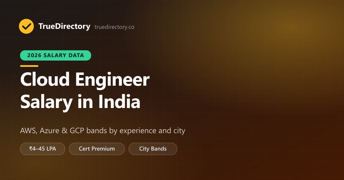 Cloud Engineer Salary in India (2026): AWS, Azure & GCP Bands by Experience and City — TrueDirectory guide card