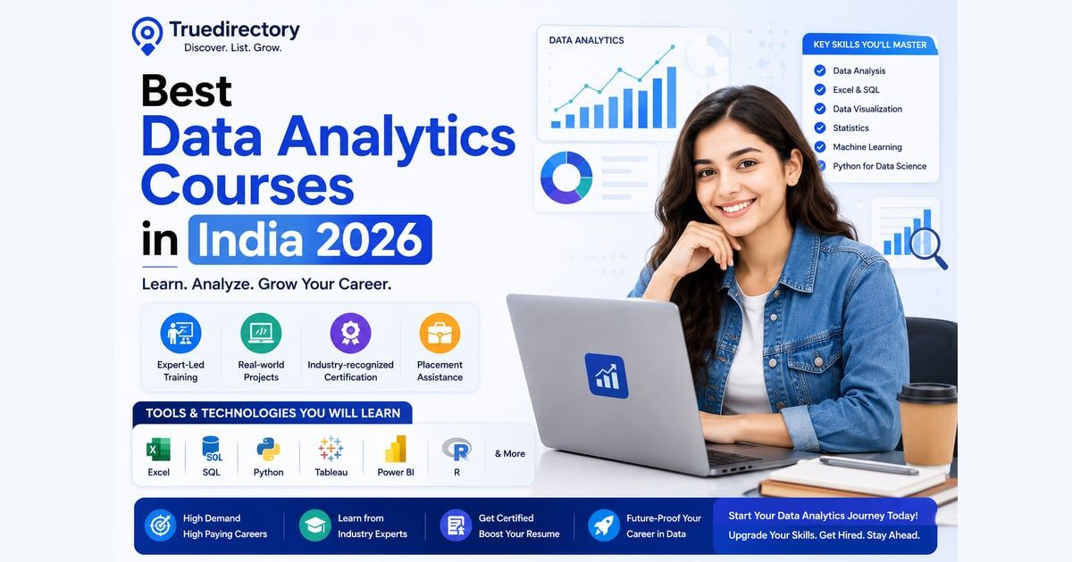 Best Data Analytics Courses in India 2026: Honest Comparison of Fees, Tools & Placement — TrueDirectory guide card
